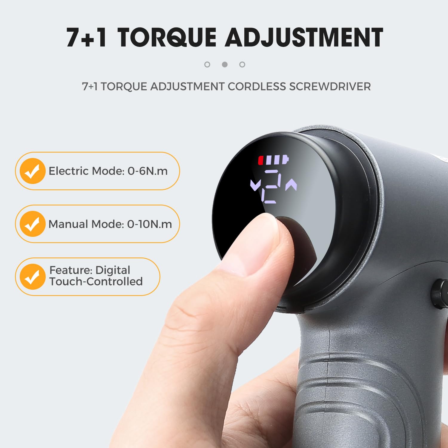 Cordless Electric Screwdriver 2500mAh Rechargeable 32 Piece Bit Set with Digital Display