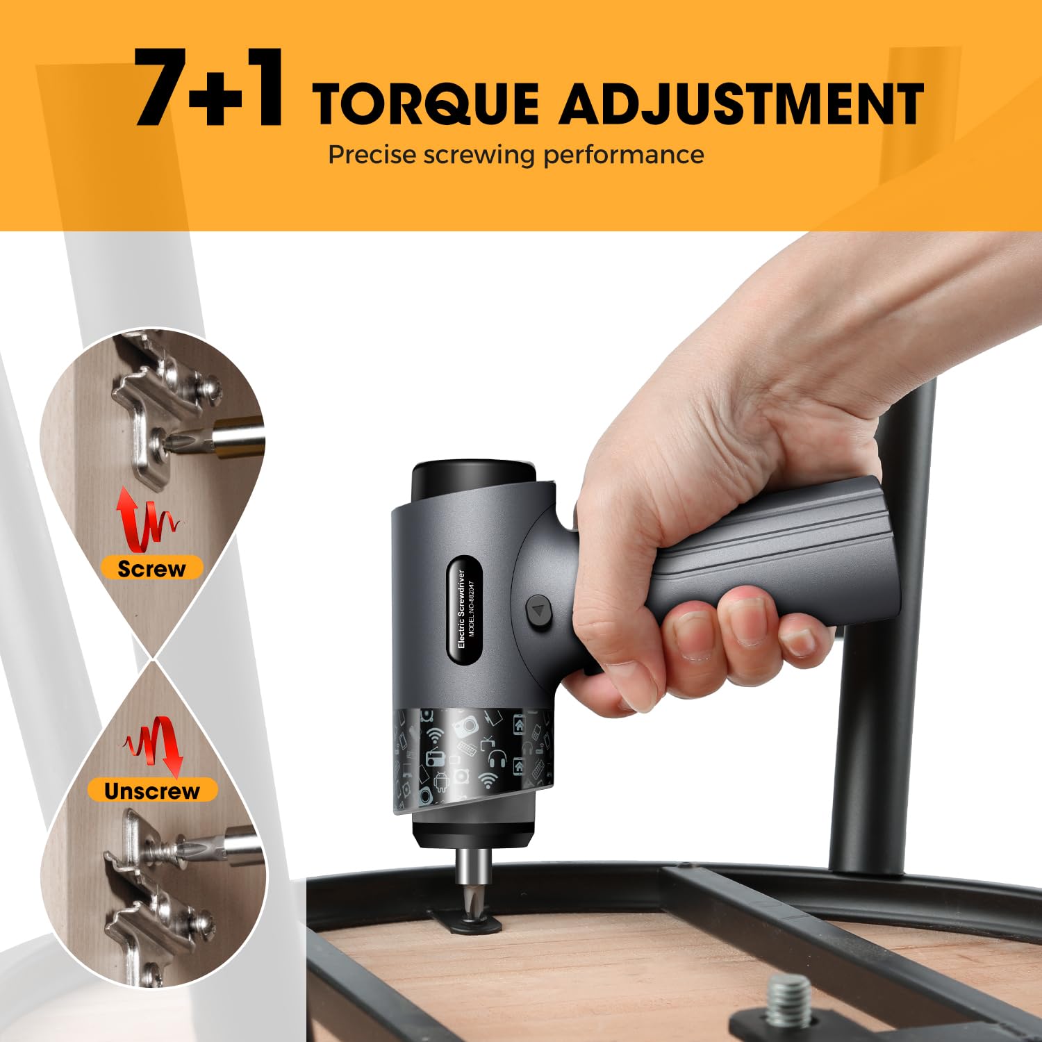 Cordless Electric Screwdriver 2500mAh Rechargeable 32 Piece Bit Set with Digital Display