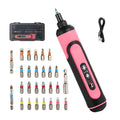 4V Cordless Electric Screwdriver 3 Torque Settings with 26 Bits for Furniture