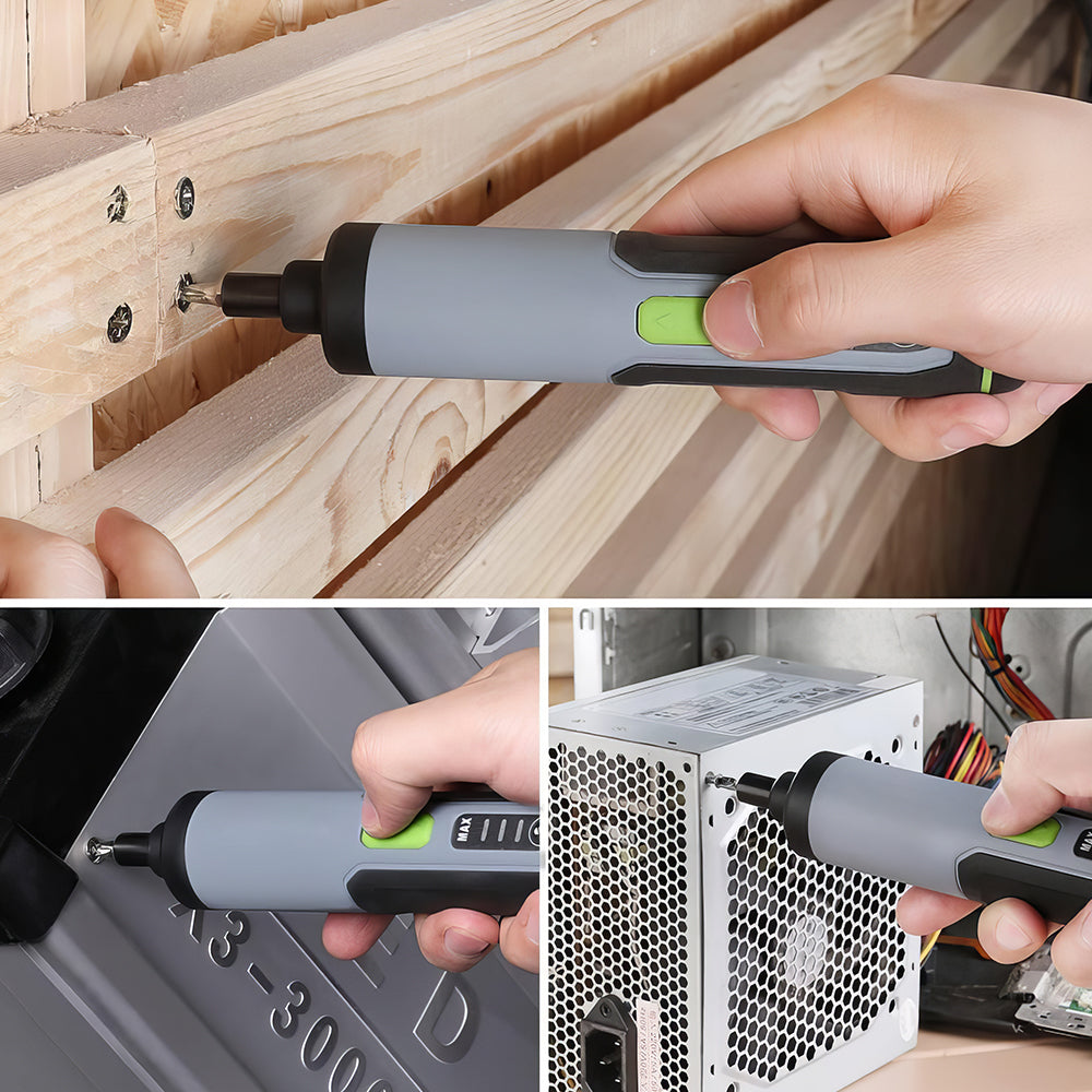 4V Electric Screwdriver Rechargeable Cordless with 35 Bits Extension Rod LED Light Carrying Case