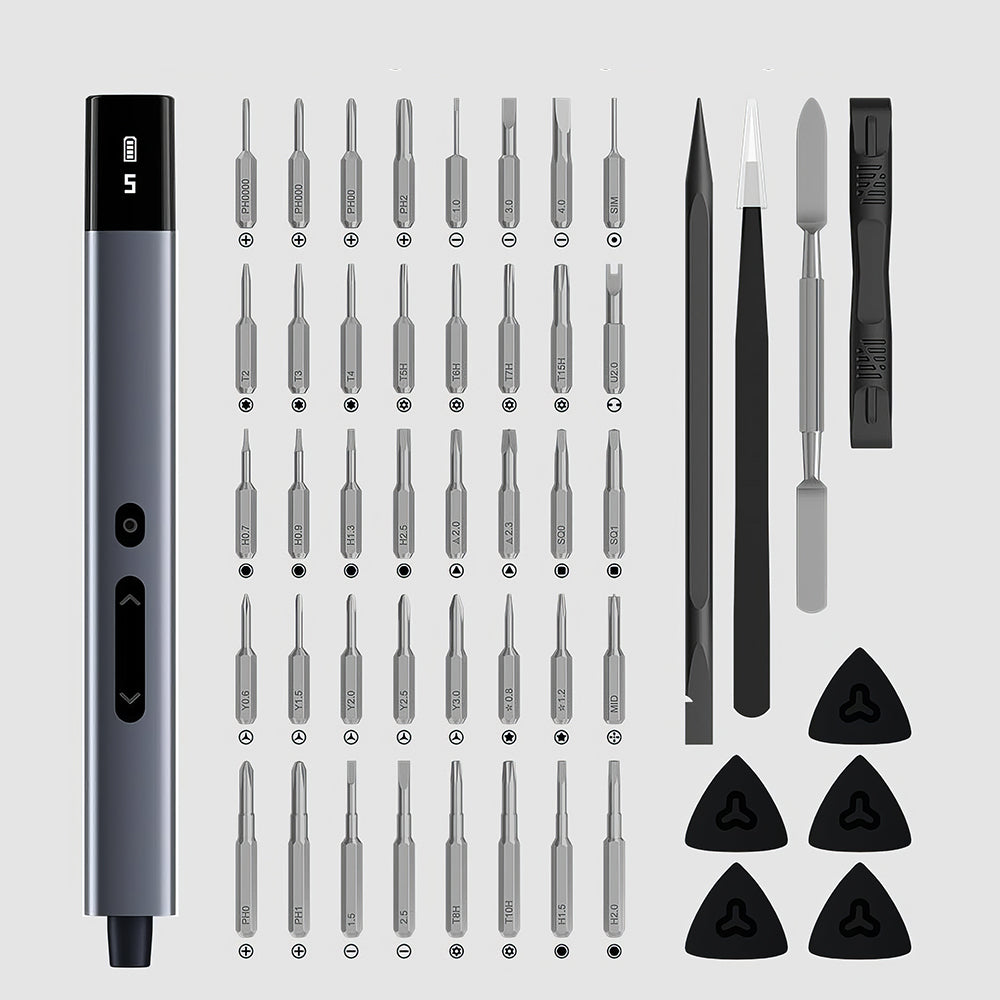 Mini Electric Precision Screwdriver Set 50 in 1 Cordless with 5 Torque Levels 500mAh for Electronics