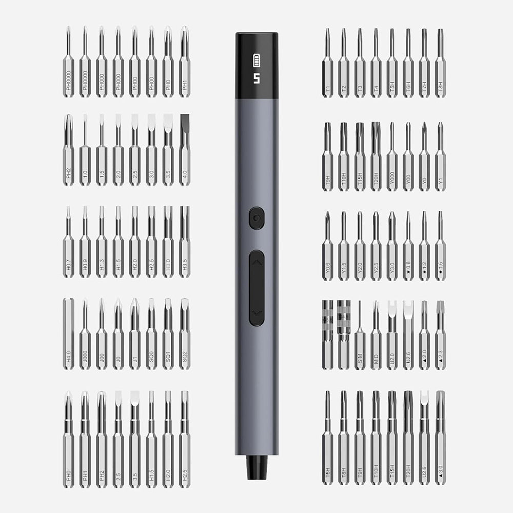 Mini Electric Precision Screwdriver Set 50 in 1 Cordless with 5 Torque Levels 500mAh for Electronics