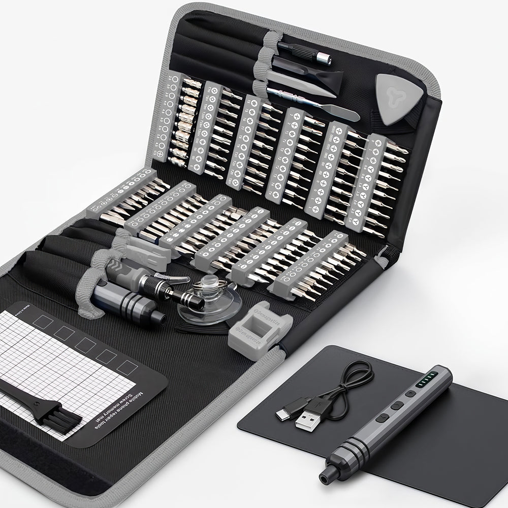 140 Piece Precision Electric Screwdriver Repair Kit with 120 Bits